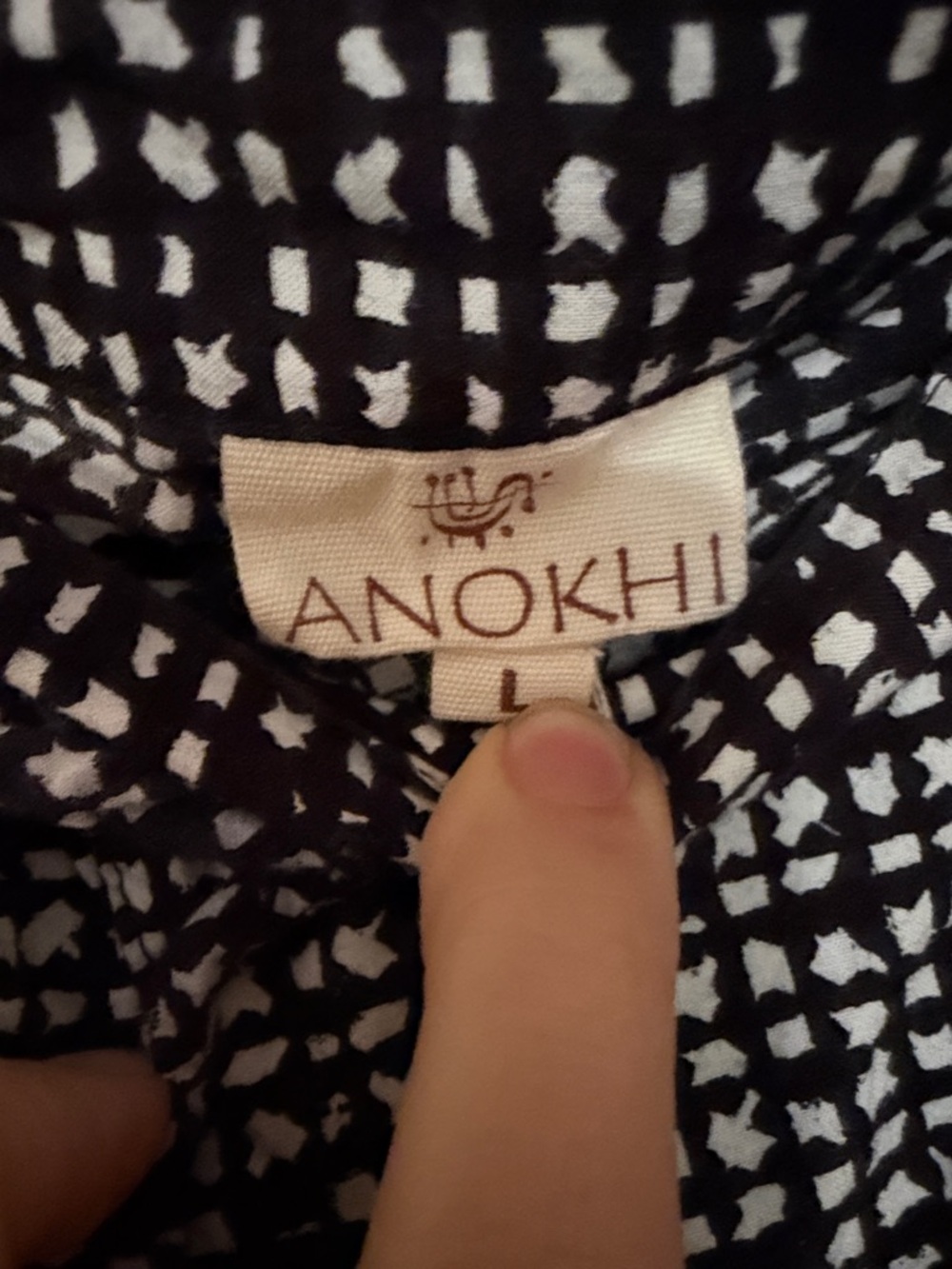Anokhi Barrel Leg Pants Lagenlook Black & White Pattern Wide Large 100% Cotton - Picture 2 of 6